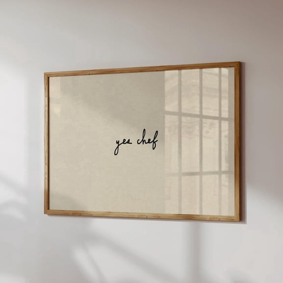 Yes Chef Typography Minimalist Poster , Poster Print Only