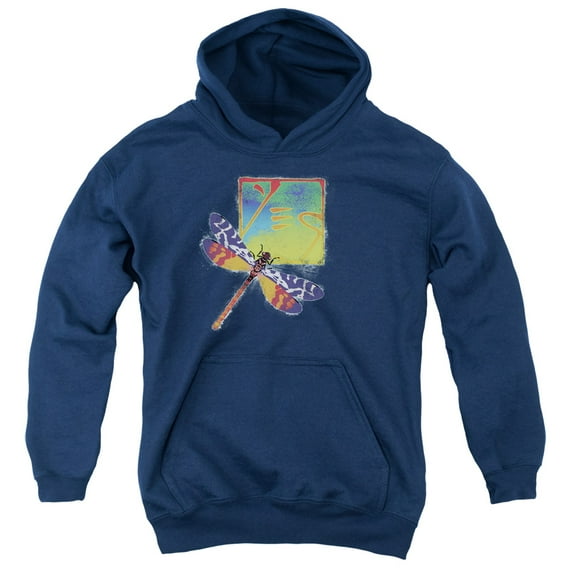 Yes Dragonfly Youth Pullover Hoodie Sweatshirt Navy