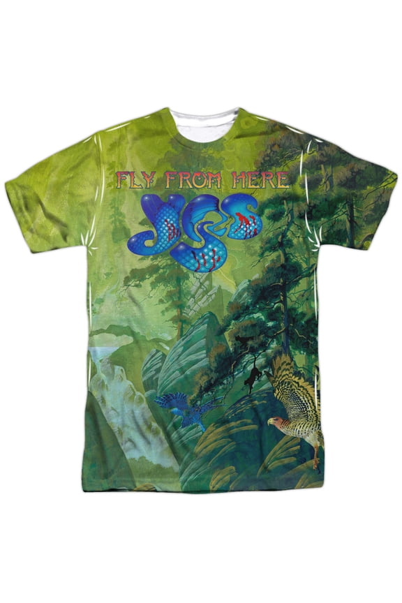 Yes Fly From Here (Front Back Print) Mens Sublimation Polyester Shirt White