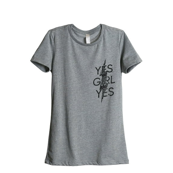 Yes Girl Yes Women's Fashion Relaxed T-Shirt Tee Heather Grey X-Large