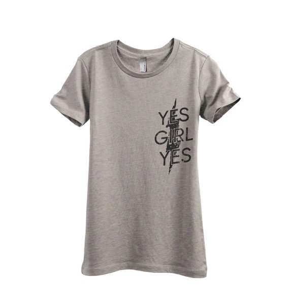 Yes Girl Yes Women's Fashion Relaxed T-Shirt Tee Heather Tan X-Large