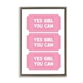 thumbnail image 1 of Stupell Industries Yes Girl You Can Tickets Brown Framed Floater Canvas Wall Art, design by Lettered and Lined, 25 x 17, 1 of 9