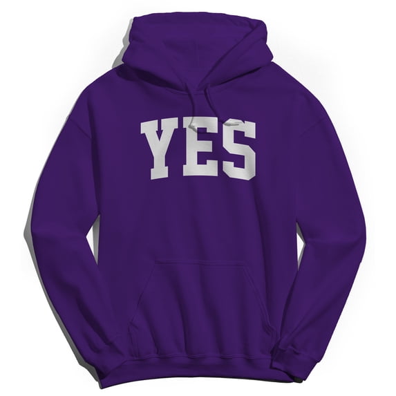 Yes Graphic Purple Men's Cotton Pullover Hoodie
