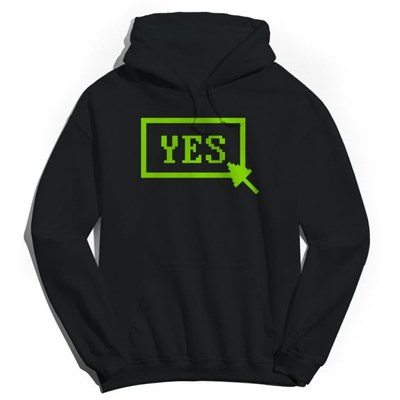 Yes Humor Graphic Black Men's Crewneck Sweatshirt Hoodie