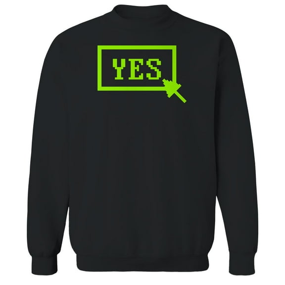 Yes Humor Graphic Black Men's Crewneck Sweatshirt