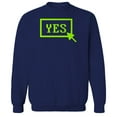 thumbnail image 1 of Yes Humor Graphic Navy Men's Crewneck Sweatshirt, 1 of 1