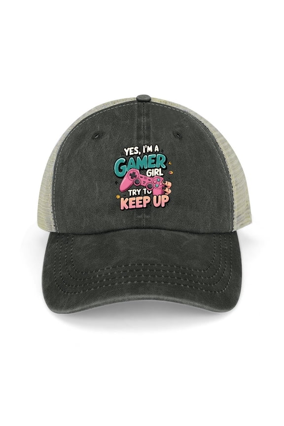 Yes, I Am A Gamer Black Hat Adjustable Funny Fashion Unisex Baseball Cap for Men Women