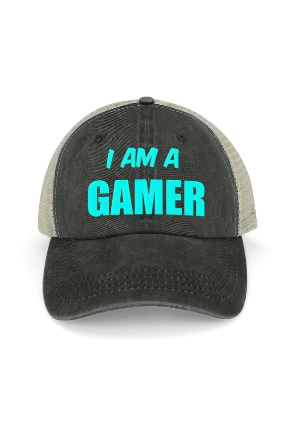 Yes, I Am A Gamer Black Hat Adjustable Funny Fashion Unisex Baseball Cap for Men Women