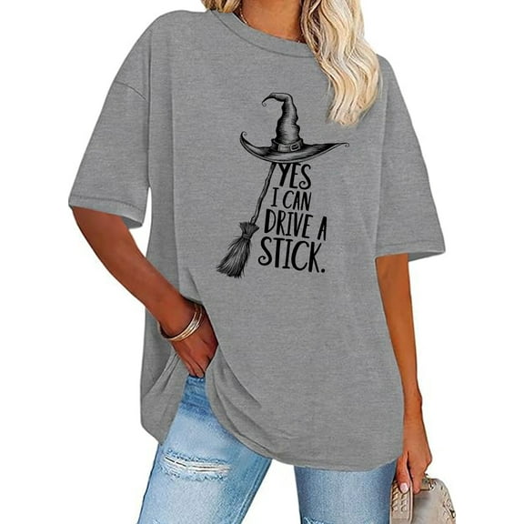 Yes I Can Drive A Stick Witch Shirt Halloween Witch Shirts Yes I Can Drive A Stick Crewneck T-Shirt
