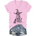 thumbnail image 1 of Yes I Can Drive A Stick Witch Shirt Halloween Witch Shirts Yes I Can Drive A Stick V Neck T-Shirt, 1 of 6