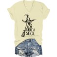 thumbnail image 1 of Yes I Can Drive A Stick Witch Shirt Halloween Witch Shirts Yes I Can Drive A Stick V Neck T-Shirt, 1 of 6