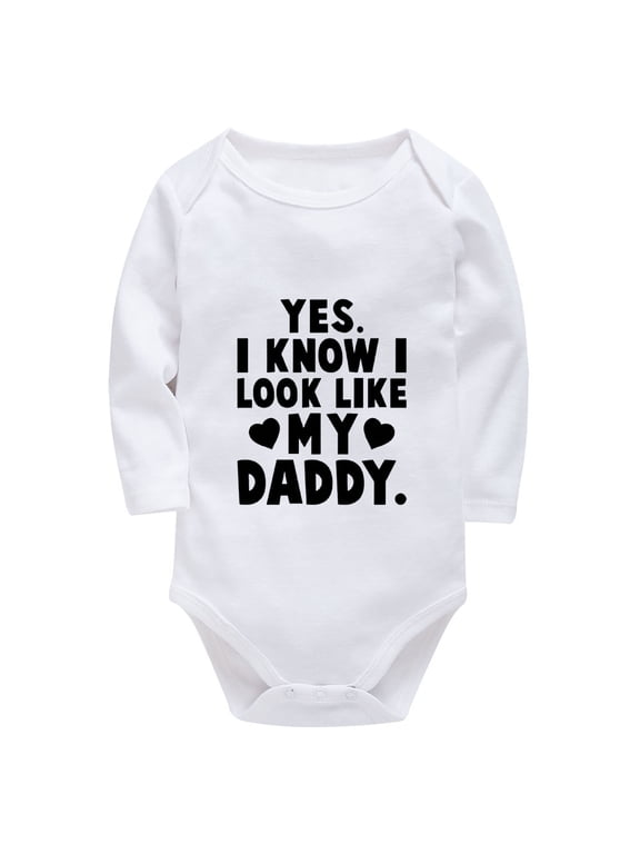 Yes I Know I Look Like My Daddy Baby Coming Home Outfit Boy Long Sleeve Baby Boy White Onesie White Baby Onsies3-6 Boy