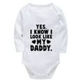 thumbnail image 1 of Yes I Know I Look Like My Daddy Romper for Baby Long Sleeve Neutral Baby Clothes White Cute Baby Girl Clothes 0-3 Months, 1 of 2