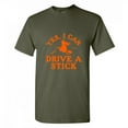 thumbnail image 1 of Yes I can Drive a Stick Halloween Sarcastic Humor Graphic Novelty Funny T Shirt, 1 of 5