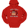 thumbnail image 1 of Yes I'm A Pot Head Hooded Sweatshirt Hoodie Funny Coffee Caffeine Humor - Red, 2XL, 1 of 1
