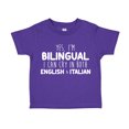 thumbnail image 1 of Yes I'm Bilingual I Can Cry In Both English And Italian Toddler T-Shirt 2T Purple, 1 of 3
