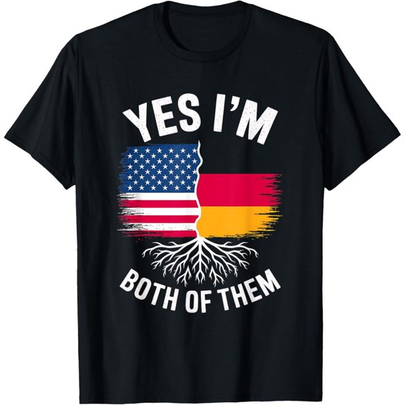 Yes I'm Both: American and German Roots DNA Pride T-Shirt