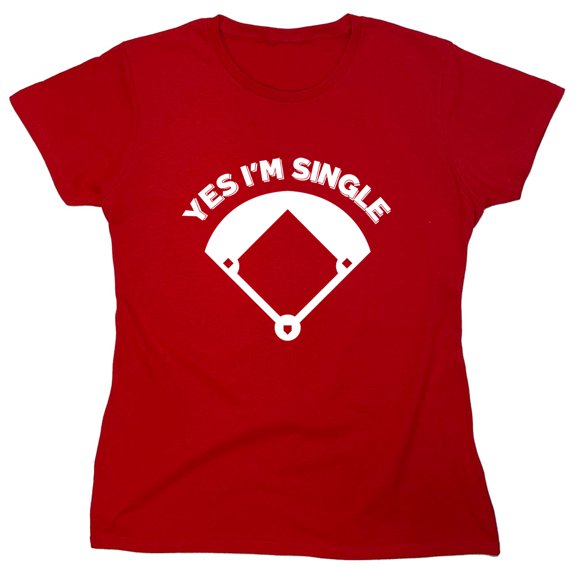 Yes I'm Single Sarcastic Humor Novelty Funny Women's Casual Tees