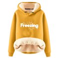 thumbnail image 1 of Yes,I'm Still Freezing Me 24 7 Fleece Hoodies for Womens Winter Thermal Letter Print Sweatshirt Sherpa Lined Pullovers, 1 of 4