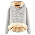thumbnail image 1 of Yes I'm Still Freezing Me 24 7 Fleece Sweatshirt Women Warm Sherpa Lined Fleece Hoodies Sport Oversized Pullover Tops, 1 of 4