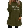thumbnail image 1 of Yes, I'm Still Freezing Shirts for Women 2024 Trend Funny Long Sleeve Fuzzy Shirt Casual Baggy Warm Fleece Pullover Fall Winter, 1 of 5