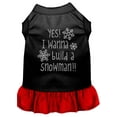 thumbnail image 1 of yes! i want to build a snowman rhinestone dog dress black with red xl (16), 1 of 9