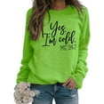 thumbnail image 1 of Yes Im Cold Me 24:7 Sweatshirt for Women Shirt Funny Vintage Long Sleeve Crewneck Letters Casual Loose Pullover Top, 1 of 4