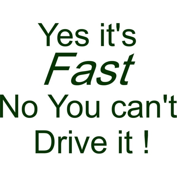 Yes Its Fast No You Cant drive It Quotes Picture Art House Living Room- Peel & Stick Sticker - Vinyl Wall Decal Size : 20 Inches X 20 Inches