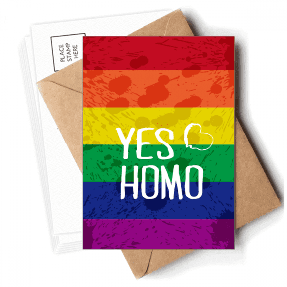 Yes LGBT Rainbow Love Postcards Envelopes Blank Note Cards Mailing