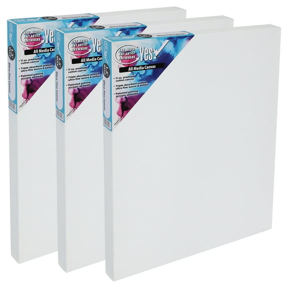 Yes! All Media Stretched Canvas for Painting, Canvas 3 Packs, 1-1/2 in Deep, 11oz Weight, Triple-Primed Acid-Free, Accepts Acrylics, Oils, Watercolors & Inks, Fine Close-Weaved Smooth Cotton