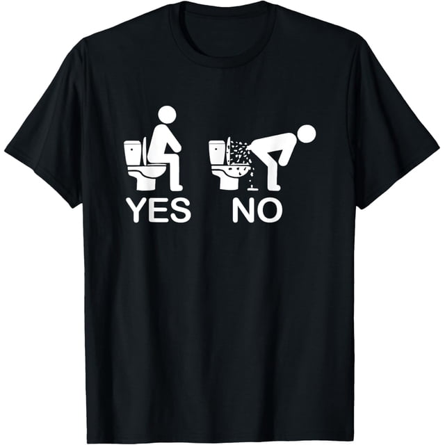 Yes/No Pooping Etiquette - Restroom Sign Bathroom Funny Poop T-Shirt - Walmart.com