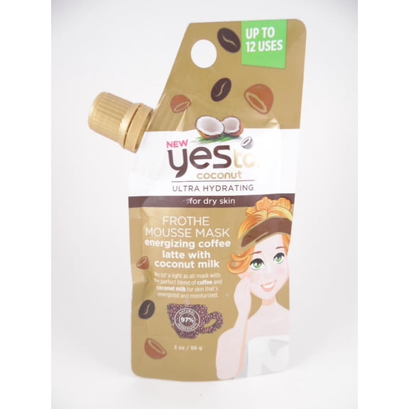 Yes To Coconut Frothe Mousse Mask Energizing Coffee Latte w/ Coconut Milk 2 oz.