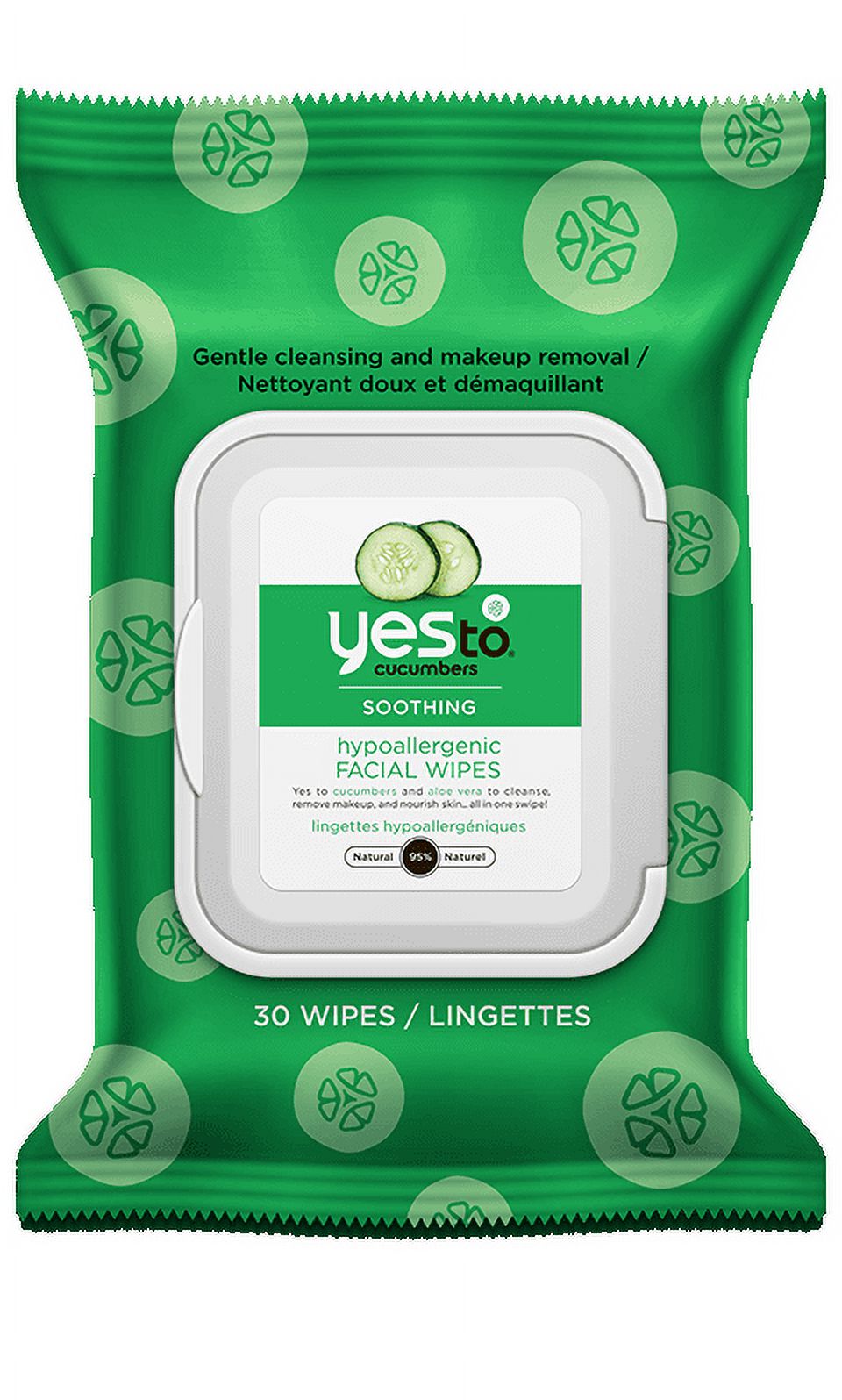 Yes To Cucumbers Soothing Makeup Remover Wipes, 30 Ct - image 1 of 6