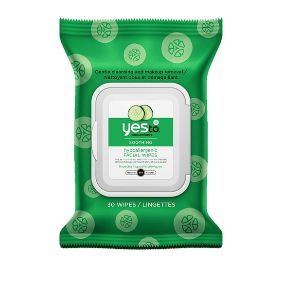 Yes To Cucumbers Soothing Makeup Remover Wipes, 30 Ct
