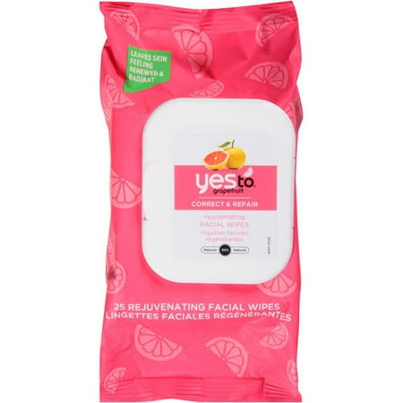 Yes To Grapefruit Brightening Facial Wipes, Single Pack, 30 Ct