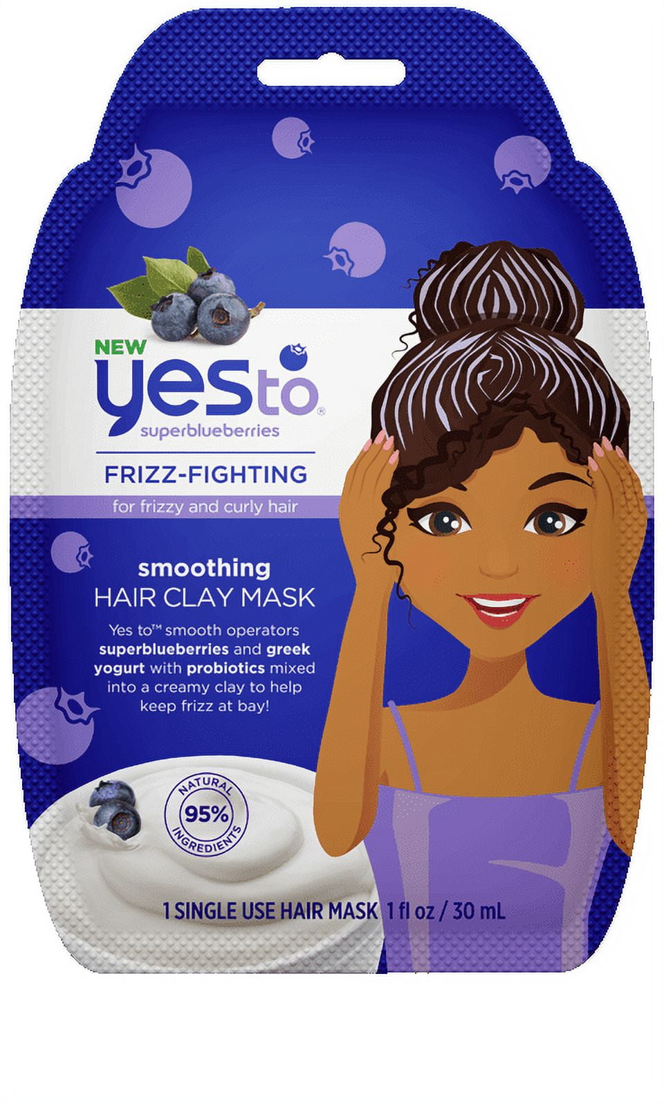 Yes To Superblueberries Clay Hair Mask Single Use Frizzy Hair Treatment