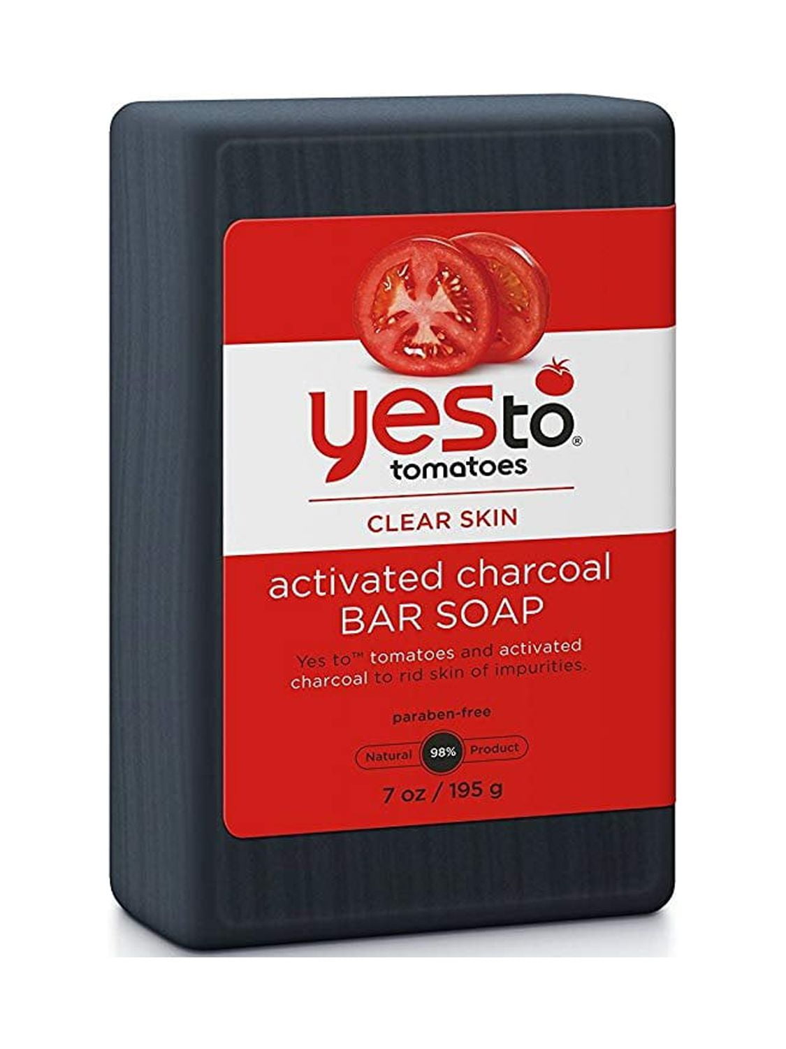 Yes To Tomatoes Activated Charcoal Bar Soap, Detoxifying Facial & Body