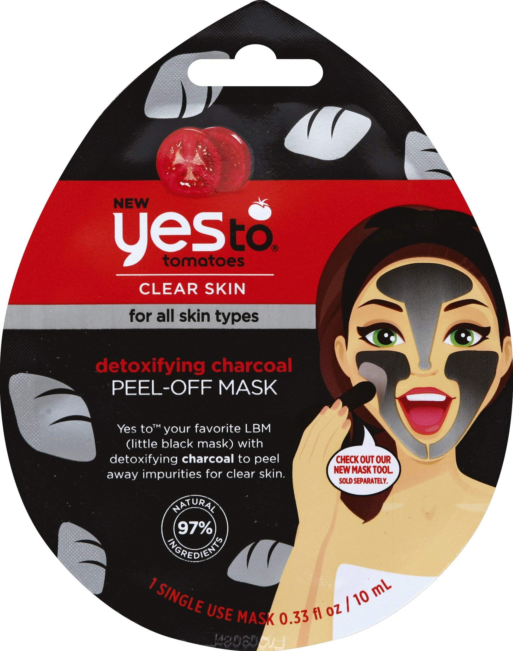 Yes To Tomatoes Charcoal PeelOff Mask, Exfoliating Formula To Retain