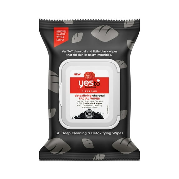 Yes To Tomatoes Detoxifying Charcoal Facial Wipes, 30 Ct