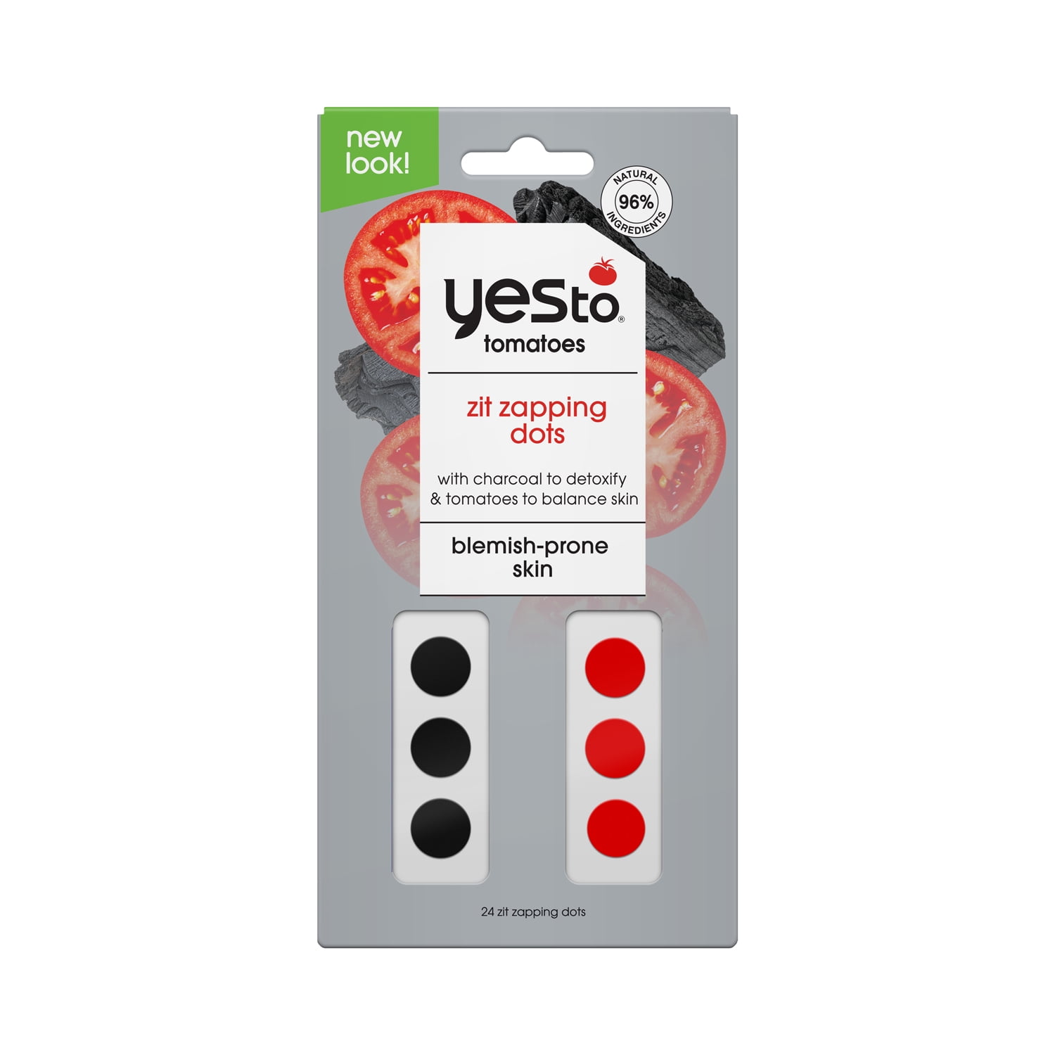 Yes To Tomatoes Detoxifying Charcoal Acne Fighting Zit Zapping Dots, 24 Zit Zapping Dots