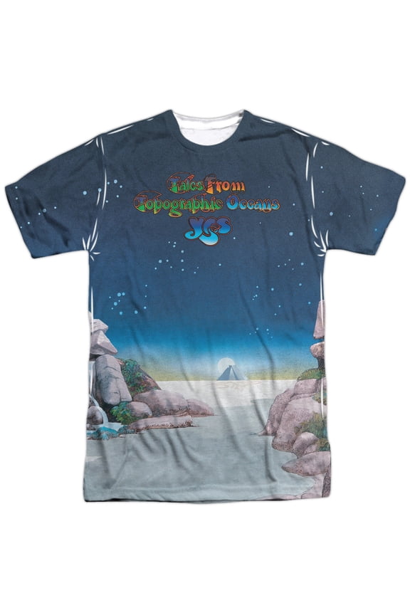 Yes Topographic Oceans Mens Sublimation Polyester Shirt White