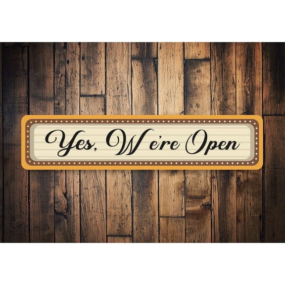 Yes We're Open Sign Retro Open Sign Retro Wall Gift We Are Open Open Sign Sign For Store Open Entrance Sign Open Wall Decor - Size: 16 x 4 Inches
