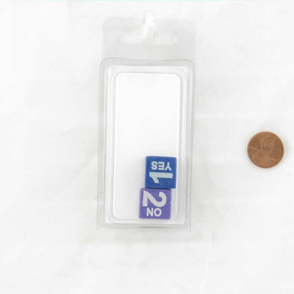 Yes and No 1 and 2 Dice Assorted Colors with Numbers 16mm (5/8in) D6 (1-2 3 times) Pack of 2