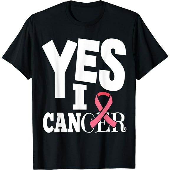 Yes i Cancer Awareness pink ribbon Breast Cancer Warrior T-Shirt