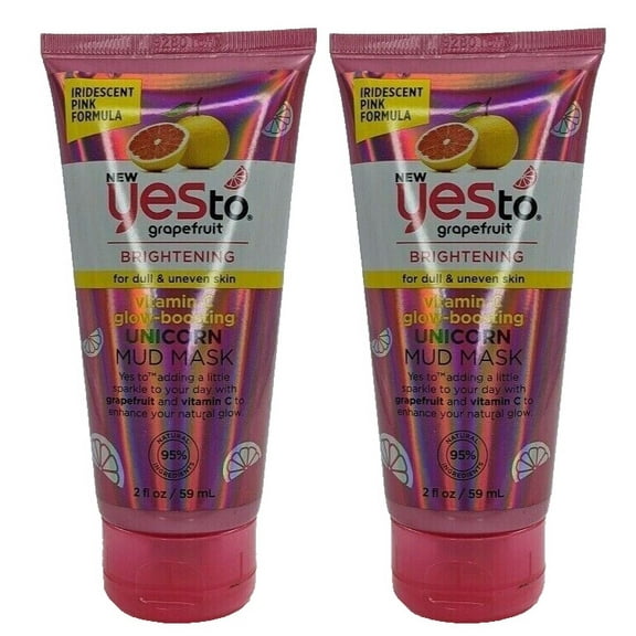 Yes to Grapefruit Mud Mask Brightening Unicorn Vitamin C Glow 2 oz. 2 PK
