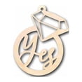 thumbnail image 1 of Yes with Ring Sign Ornament Wood Cutout Home Decor DIY Wedding 30" / 1/2", 1 of 3