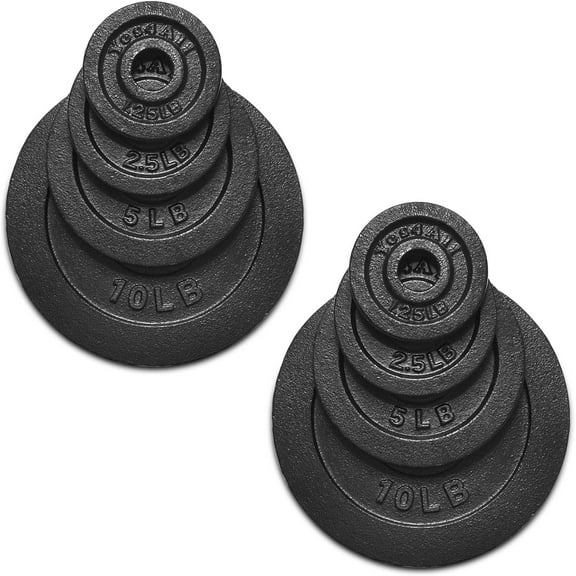 Yes4All 1.15 inch Cast Iron Weight Plates Set for Dumbbells, Standard Dumbbell Plates Set (1.25 + 2.5 + 5 + 10) lbs - Pair