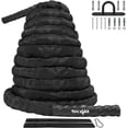 thumbnail image 1 of Yes4All 1.5 in Diameter, 30 ft Length, Battle Exercise Training Rope with Protective Cover – Steel Anchor & Strap Included, 1 of 7