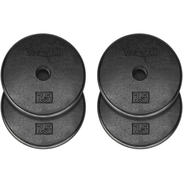 Yes4All 1 inch Cast Iron Weight Plates for Dumbbells, Standard Weight