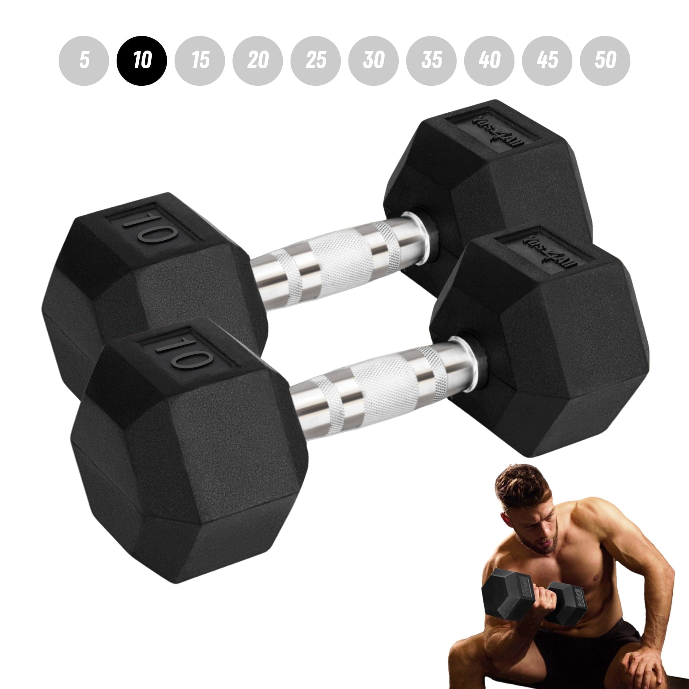 35 Lbs Dumbbells WEIDER 35 CAST IRON HEX DUMBBELL WITH KNURLED